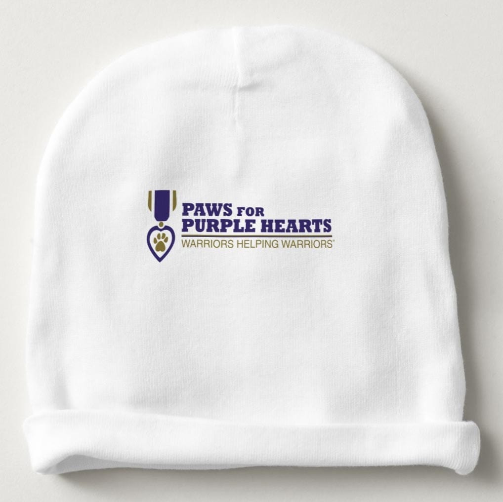 Paws for Purple Hearts Baby Beanie