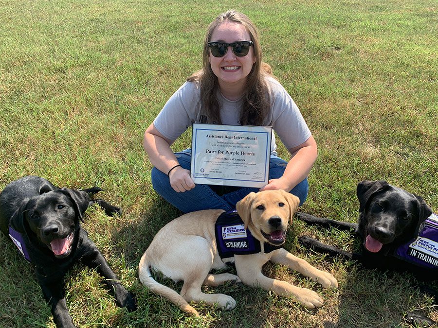 Senior Program Instructor Heather with some of the Ruther Glen Dogs