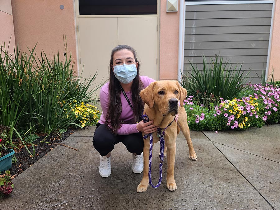 VA Recreation Therapist Allison and Service-Dog-In-Training Arri