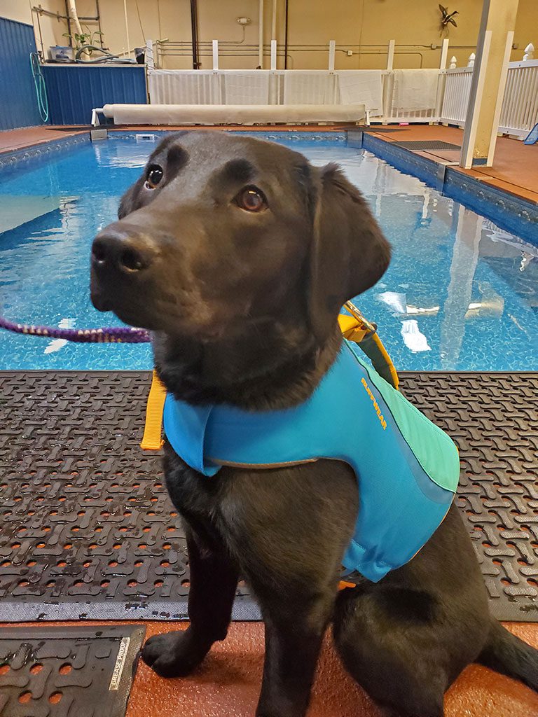Elaine at her first swim lesson