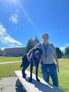 Ericson and trainer Cassidy at the Capitol of Washington