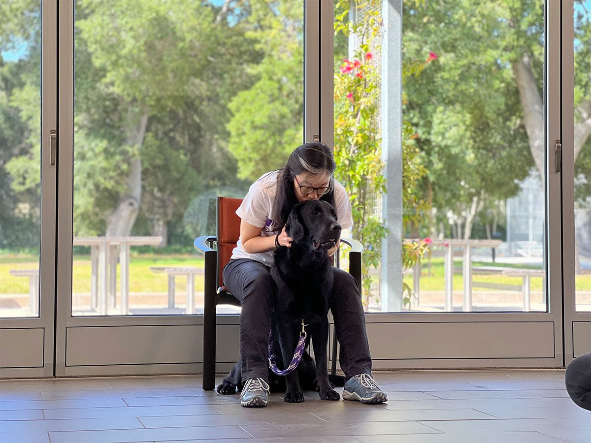 Kimberly from the Palo Alto VA with her new Facility Dog, Chapman!