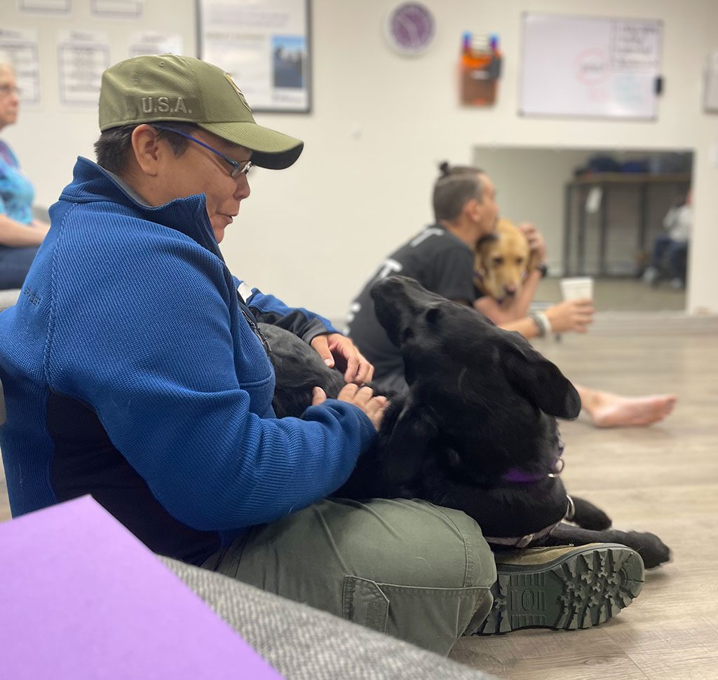 Veteran Canine Assisted Warrior Therapy® Participant Mary with Service Dog-In-Training Margaret
